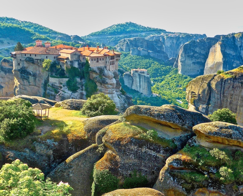 Blick auf das Meteora monasty in Griechenland