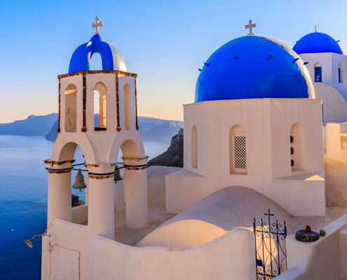 Abendstimmung auf Santorin Griechenland buchbar bei Olivers Touristik World