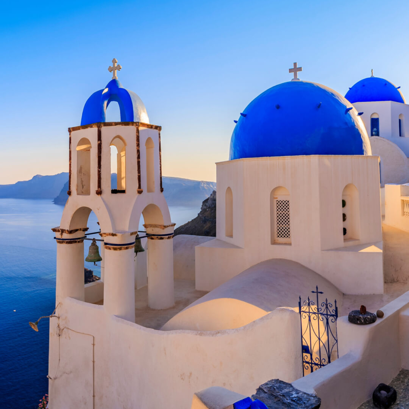 Abendstimmung auf Santorin Griechenland buchbar bei Olivers Touristik World