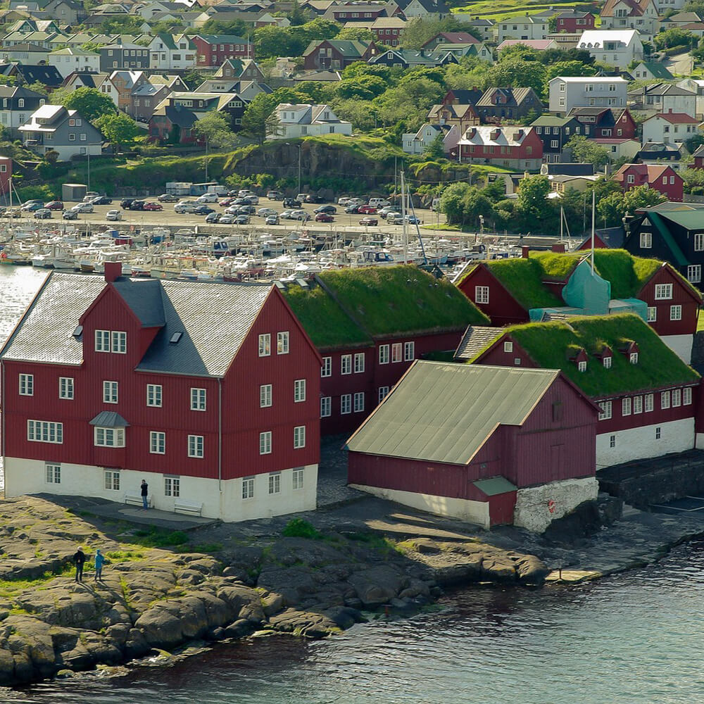 Blick auf Thoershavn-Faroer-Inseln Norwegen