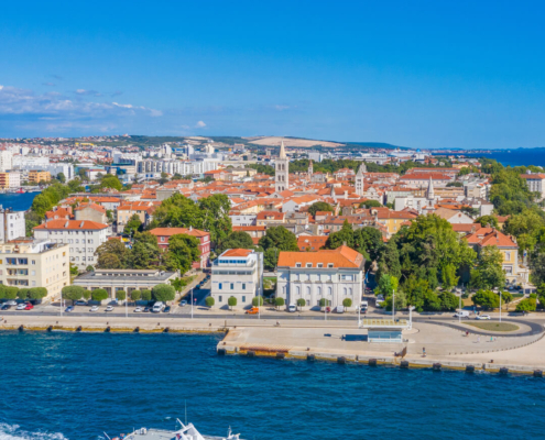 Blick auf Zadars Altstadt von der Spitze der Halbinsel-Luftbild-buchbar bei Olivers Touristik World