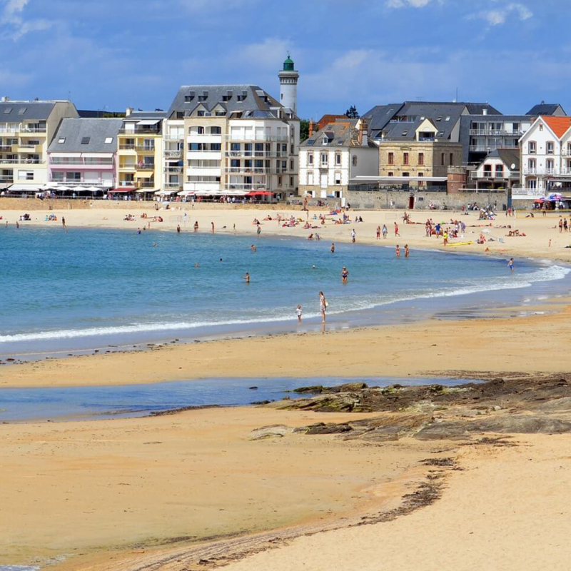 Blick auf den Strand von Quiberon (Stadt ) aif der Halbinsel Quiberon Bretagne Frankreich buchbar bei Olivers Touristik World