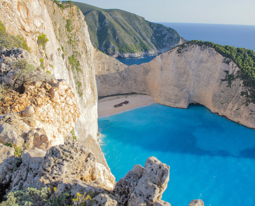 Blick auf die Bucht von Zakynthos Griechenland