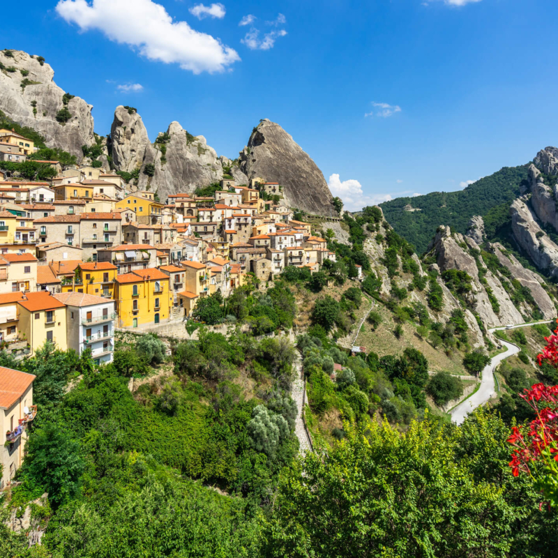 Luftaufnahme von Castelmezzano Basilikata Italien