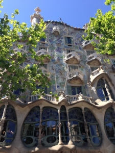 Blick auf das Gaudihaus Casa Battlo in Barcelona 